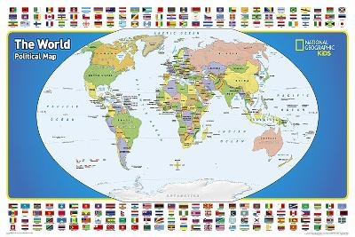 World For Kids, The, Poster Sized, Laminated - National Geographic Maps