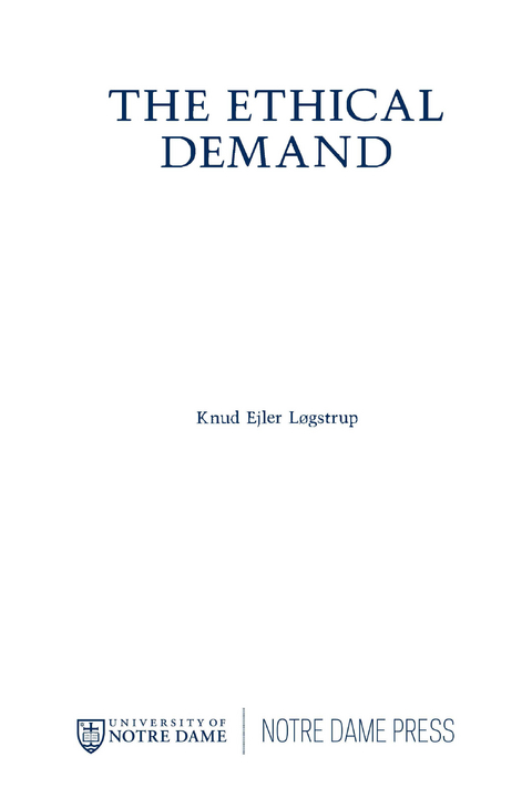 Ethical Demand -  Knud Ejler Logstrup