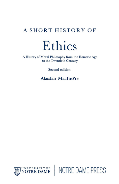 Short History of Ethics -  Alasdair Macintyre