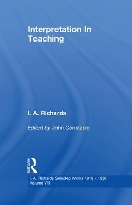 Interpretation In Teaching V 8 - John Constable, I. A. Richards