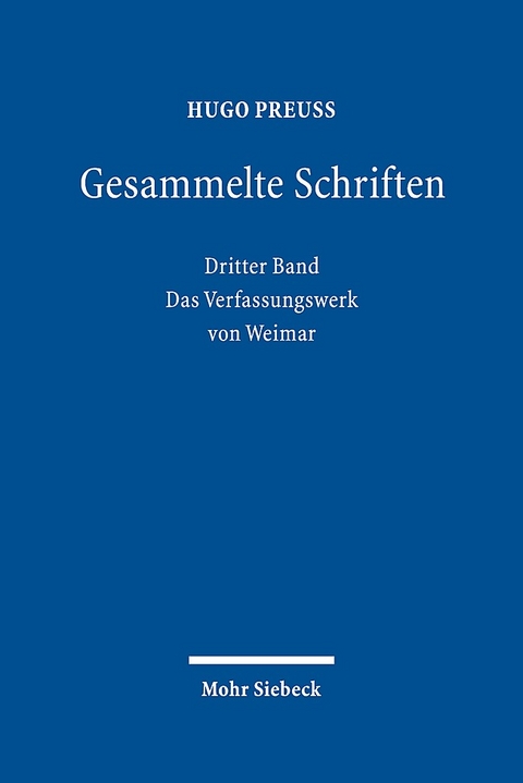 Gesammelte Schriften - Hugo Preuß