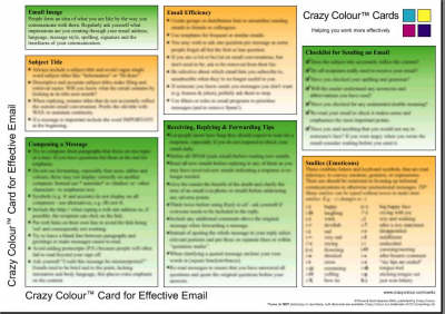 Crazy Colour Quick Reference Card for Effective Email - Scott Spence