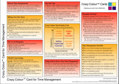 Crazy Colour Quick Reference Card for Time Management - Brian Clegg