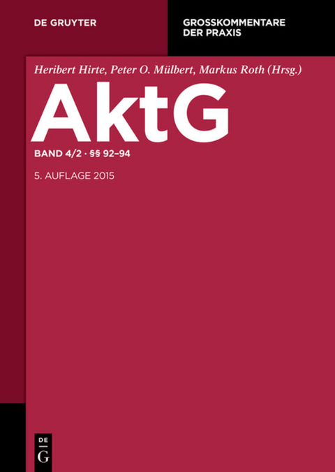 Aktiengesetz / §§ 92 - 94 - 