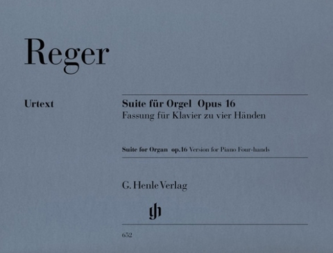 Max Reger - Suite e-moll für Orgel op. 16 vom Komponisten übertragen für Klavier zu vier Händen (Erstausgabe) - 