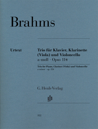 Trio für Klavier, Klarinette (oder Viola) und Violoncello a-Moll op.114, Partitur - Johannes Brahms