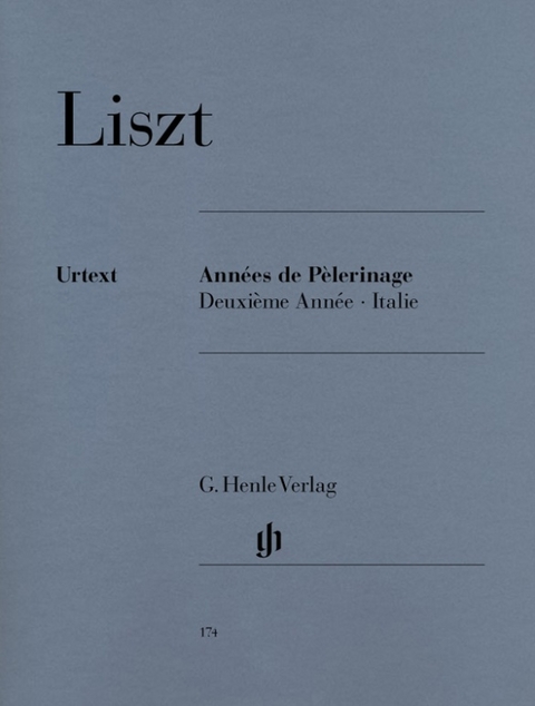 Liszt, Franz - Années de pèlerinage, Deuxième Année – Italie - 