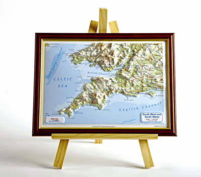 England South West relief wall map A4 gift box