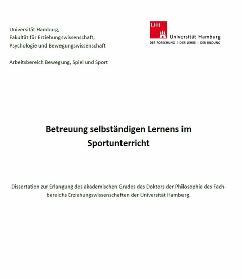 Betreuung selbständigen Lernens im Sportunterricht - Jonas Wibowo