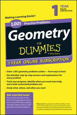 1,001 Geometry Practice Problems for Dummies Access Code Card (1-Year Subscription) -  Consumer Dummies