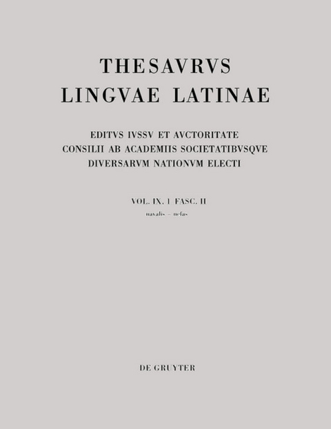 Thesaurus linguae Latinae. . / navalis - nebel - 