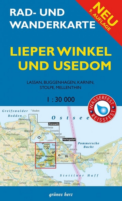 Rad- und Wanderkarte Lieper Winkel und Usedom