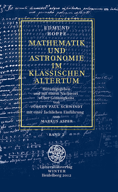 Mathematik und Astronomie im klassischen Altertum / Band 2 - Edmund Hoppe