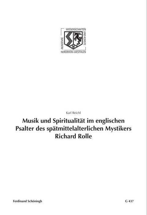 Musik und Spiritualität im englischen Psalter des spätmittelalterlichen Mystikers Richard Rolle - Karl Reichl