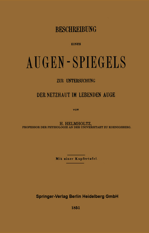 Beschreibung Eines Augen-Spiegels - Hermann Von Helmholtz