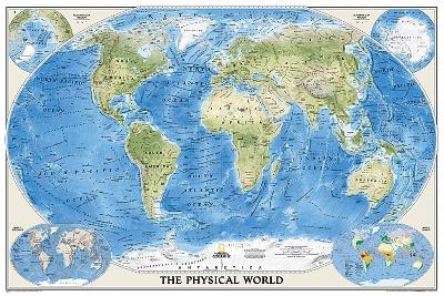 World Physical, Tubed - National Geographic Maps