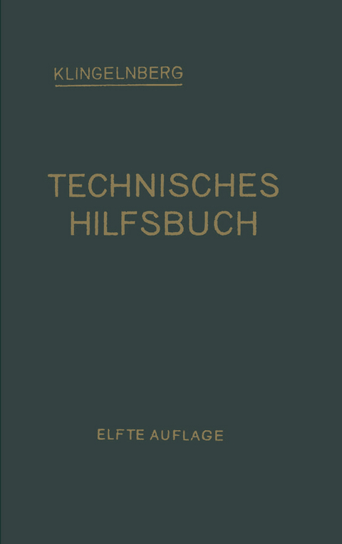 Klingelnberg Technisches Hilfsbuch - W. Ferd Klingelnberg, Ernst Preger, Rudolf Reindl