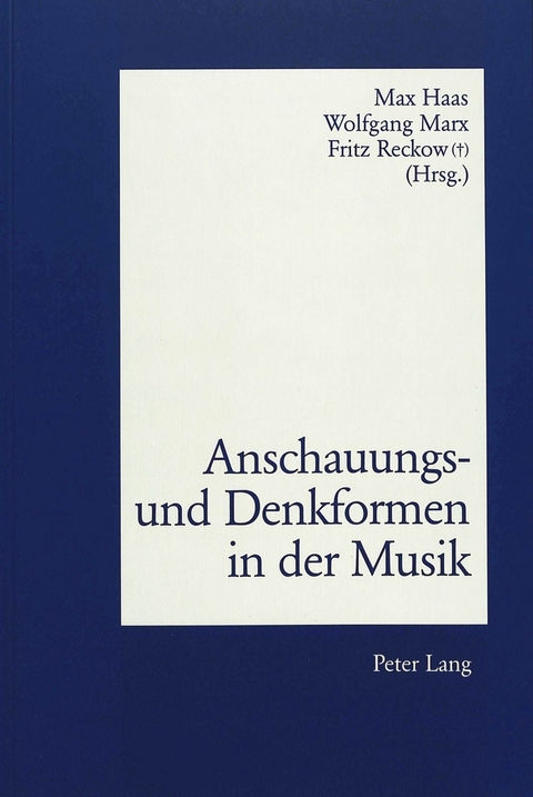 Anschauungs- und Denkformen in der Musik - 