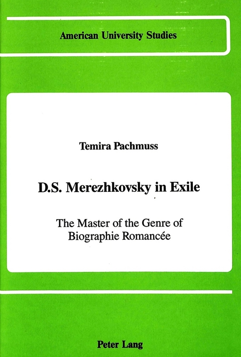 D.S. Merezhkovsky in Exile - Temira Pachmuss