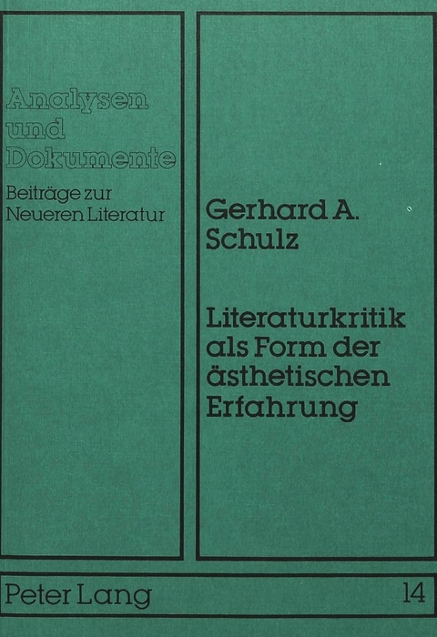 Literaturkritik als Form der ästhetischen Erfahrung