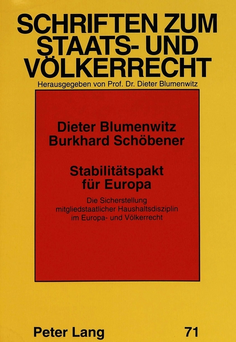 Stabilitätspakt für Europa - Burkhard Schöbener, Dieter Blumenwitz