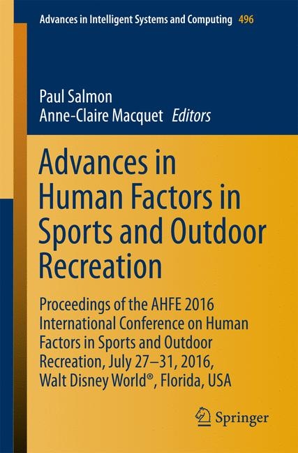 Advances in Human Factors in Sports and Outdoor Recreation - 