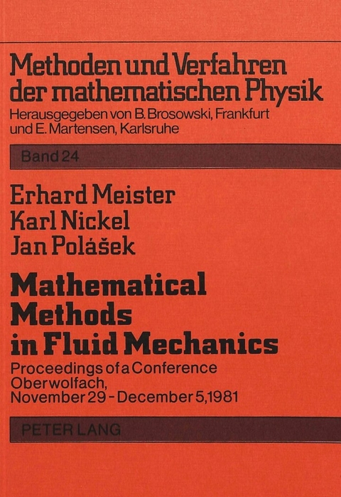 Mathematical Methods in Fluid Mechanics- Mathematische Methoden der Strömungsmechanik - 