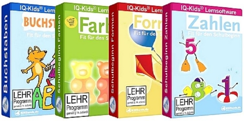 IQKids® Fit für den Schulstart - 4 CD-ROMs - Windows 10 / 8 / 7 / Vista / XP - Dieter Ballin, Doris Myrenne-Ballin