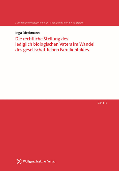 Die rechtliche Stellung des lediglich biologischen Vaters im Wandel des gesellschaftlichen Familienbildes - Inga Dieckmann