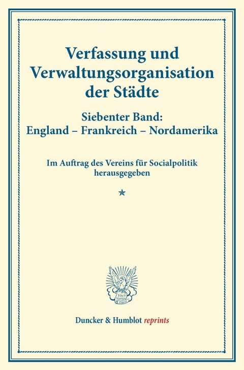 Verfassung und Verwaltungsorganisation der Städte. - 