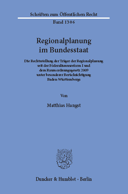 Regionalplanung im Bundesstaat. -  Matthias Hangst