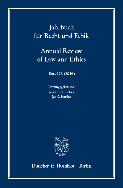 Jahrbuch für Recht und Ethik / Annual Review of Law and Ethics. - 