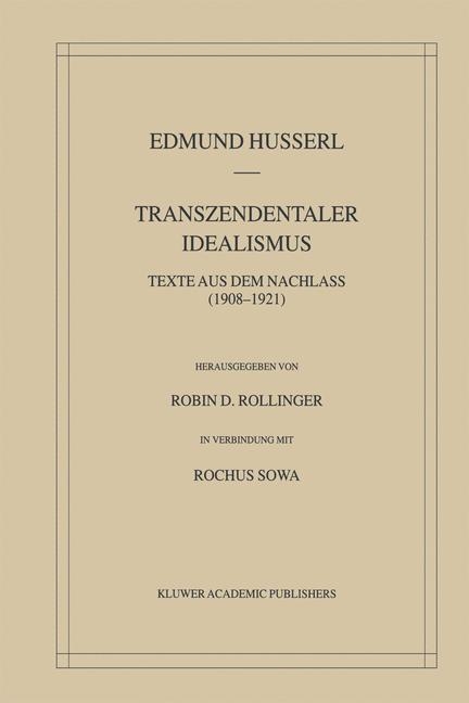 Transzendentaler Idealismus -  Edmund Husserl