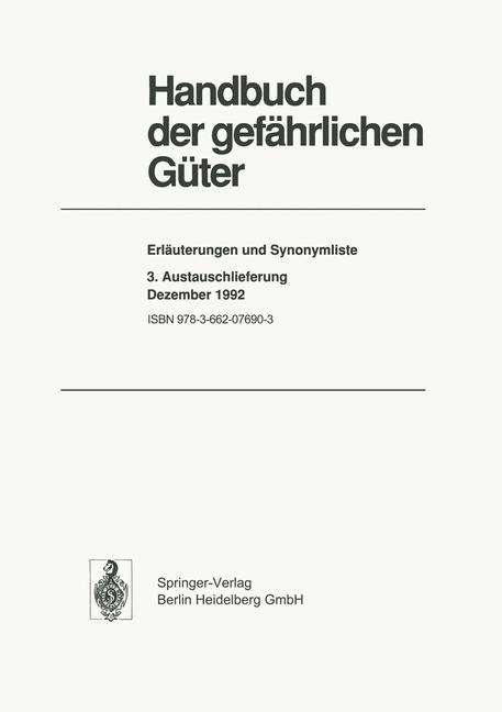 Erläuterungen und Synonymliste - D. Günter Hommel
