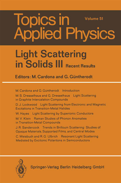 Light Scattering in Solids III - 