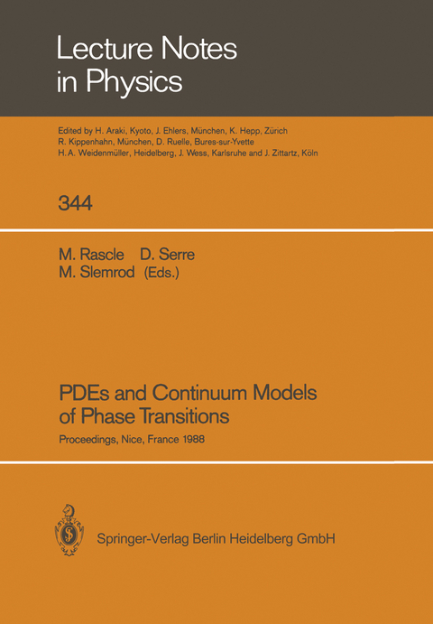 PDEs and Continuum Models of Phase Transitions - 