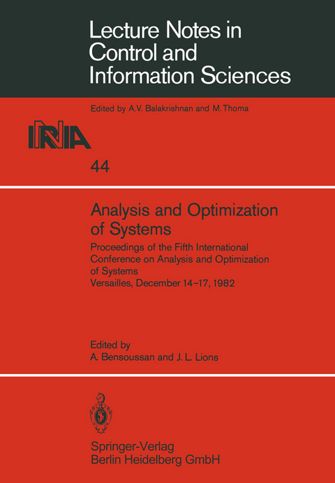 Analysis and Optimization of Systems - 