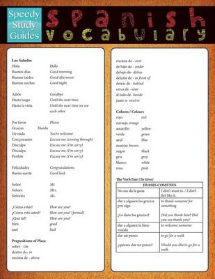 Spanish Vocabulary (Speedy Study Guide) -  Speedy Publishing LLC