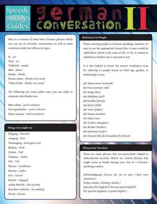 German Conversation II (Speedy Study Guide) -  Speedy Publishing LLC