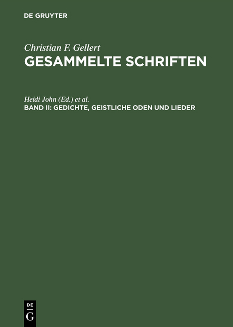 Gedichte, Geistliche Oden und Lieder - 