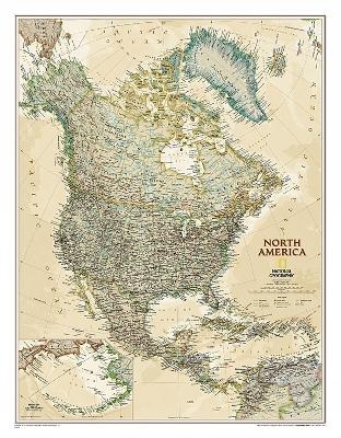 North America Executive, Laminated - National Geographic Maps