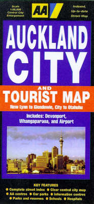 AA Auckland City and Tourist Sheet Map - New Lynn to Glendowie, City to Otahuhu -  New Zealand Automobile Association