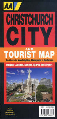 AA Christchurch City & Tourist Sheet Map -  AA