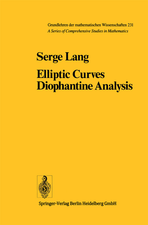 Elliptic Curves - S. Lang