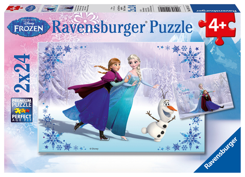 Ravensburger Kinderpuzzle - 09115 Schwestern für immer - Puzzle für Kinder ab 4 Jahren, Disney Frozen Puzzle mit 2x24 Teilen