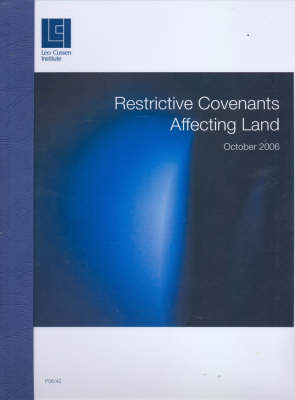 Restrictive Covenants Affecting Land 2006 - David P. Lloyd, Nimal Wikramanayake