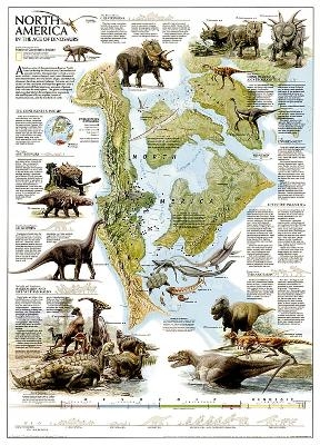 Dinosaurs Of North America, Tubed - National Geographic Maps