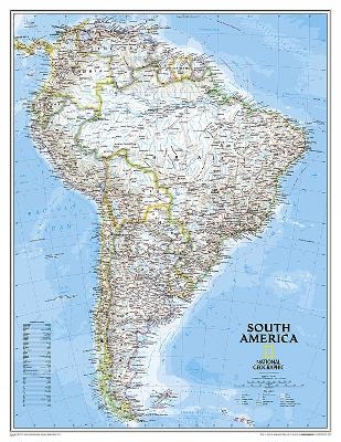 South America Classic, Enlarged &, Laminated - National Geographic Maps