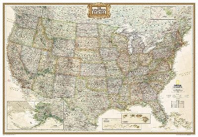 United States Executive, Enlarged &, Tubed - National Geographic Maps
