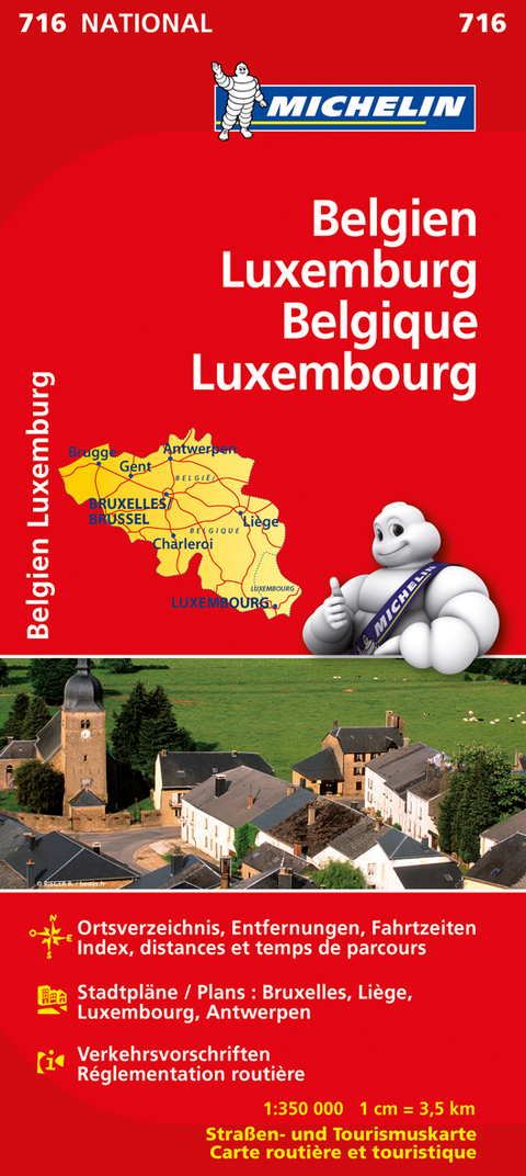 Michelin Karte Belgien, Luxemburg. Belgique, Luxembourg